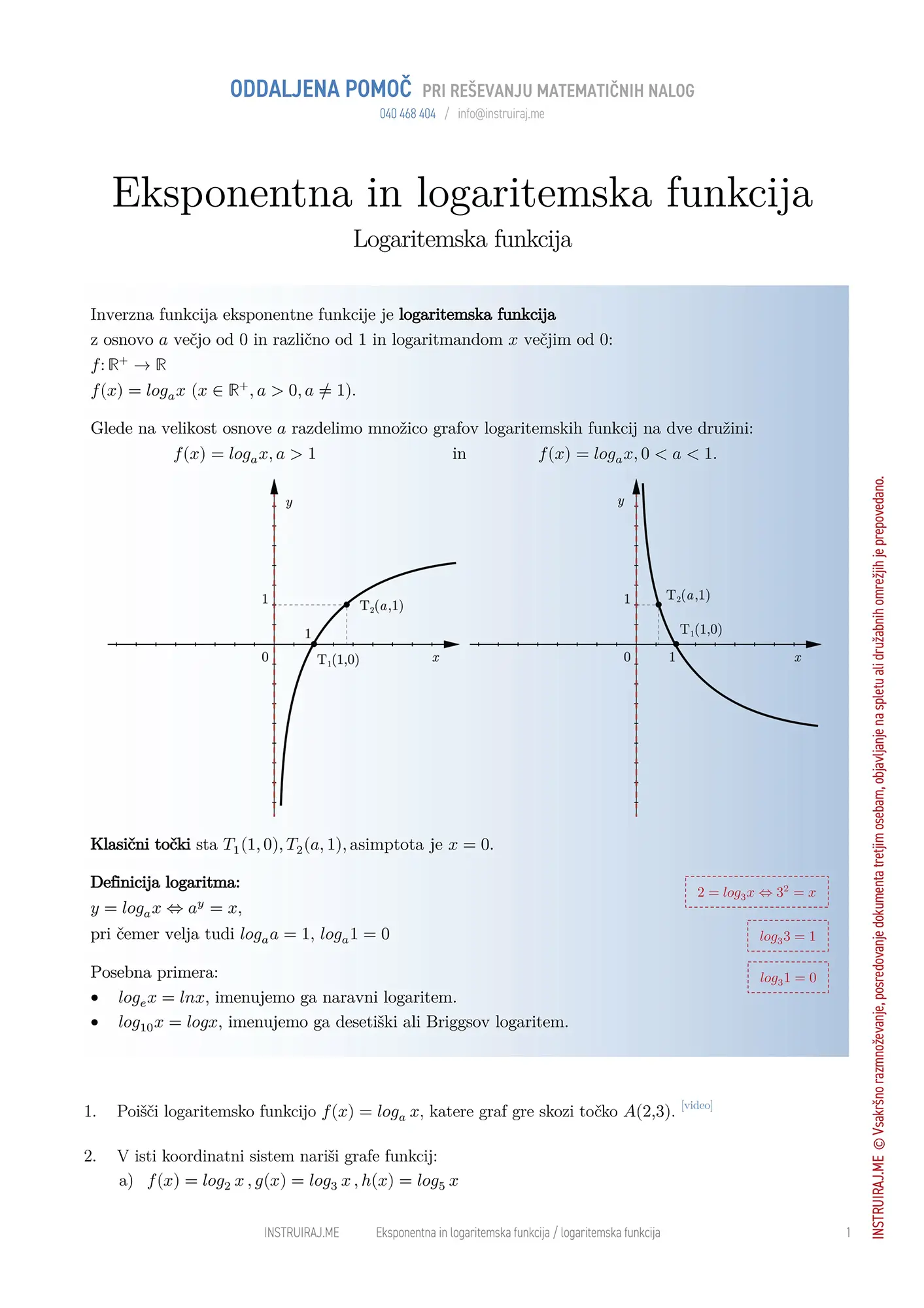 Logaritemska funkcija