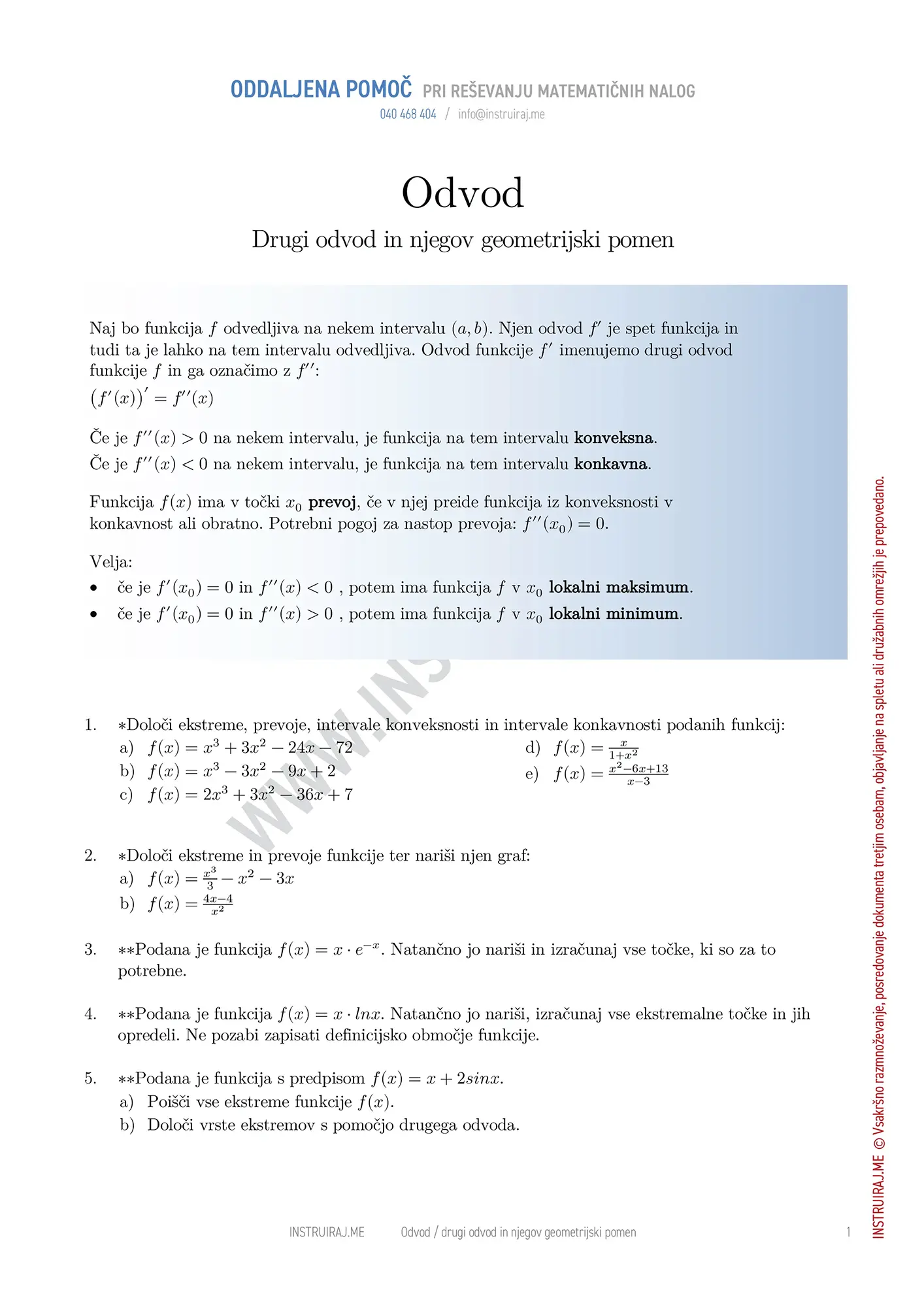 Drugi odvod in njegov geometrijski pomen