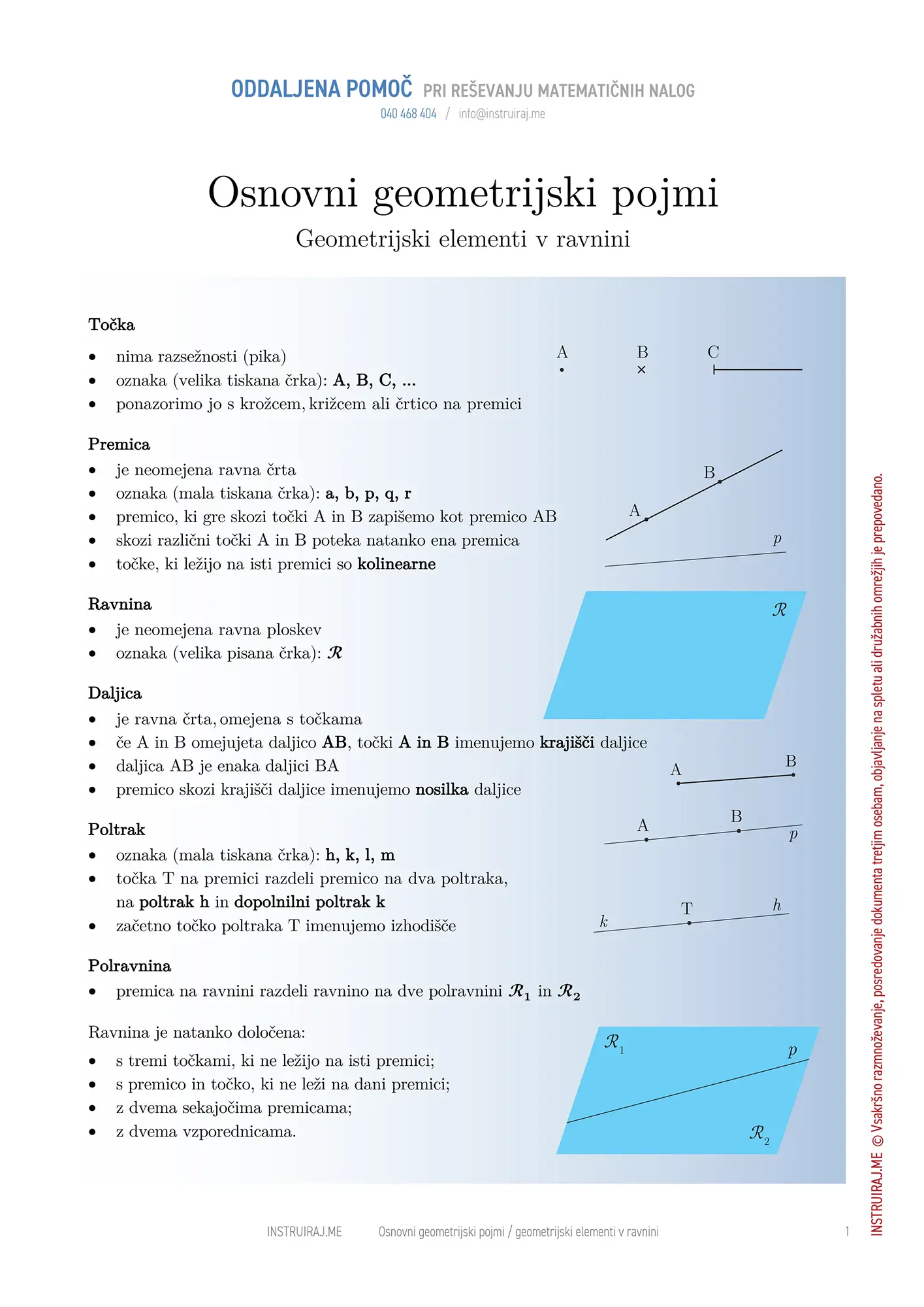 Geometrijski elementi v ravnini